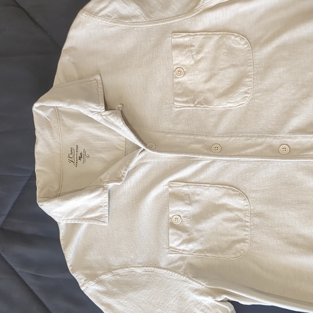 J. Crew Casual Button Down Shirt in Cream